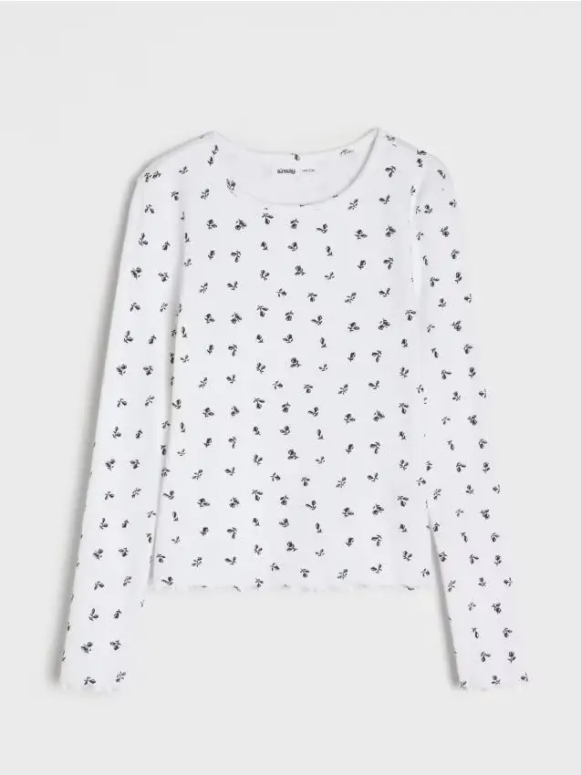 Maglia a costine - panna