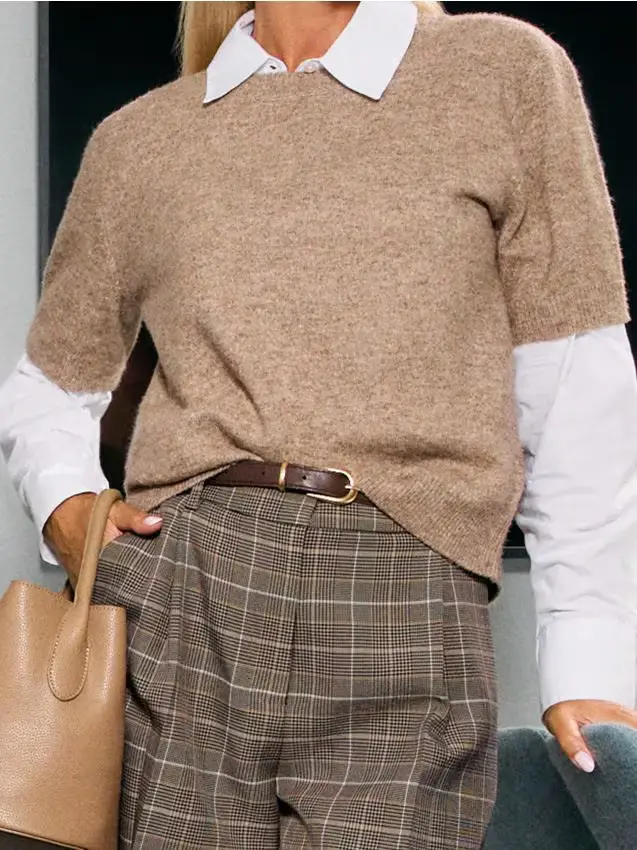 Maglia-blusa con miscela di lana - caffè Caffè