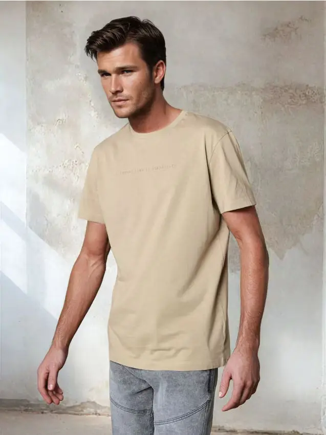 Maglietta a maniche corte - beige