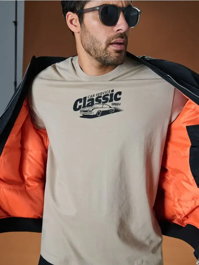 Maglietta a maniche corte - beige