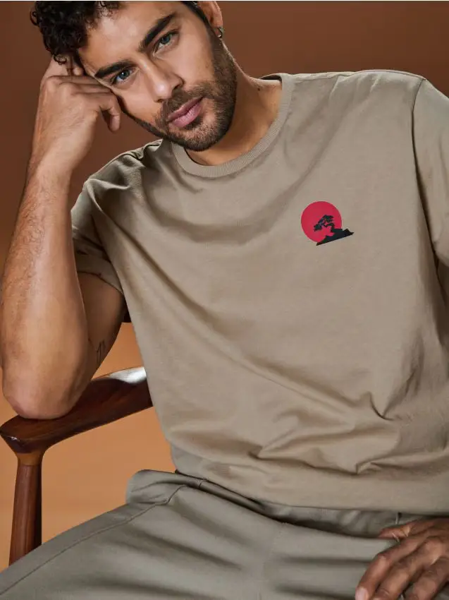 Maglietta a maniche corte - beige