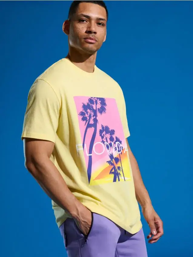 Maglietta a maniche corte - giallo acido