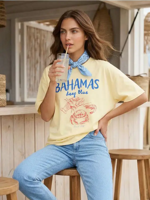 Maglietta a maniche corte - giallo chiaro