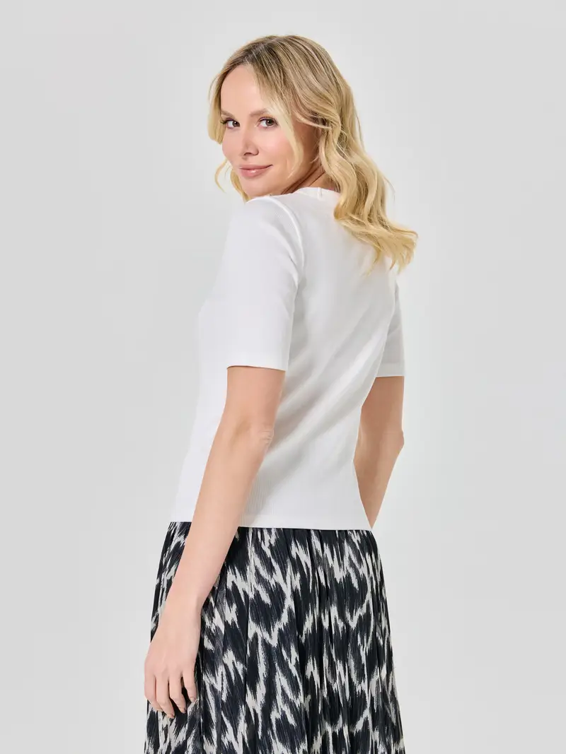 Maglietta a maniche corte - panna miniatura 3