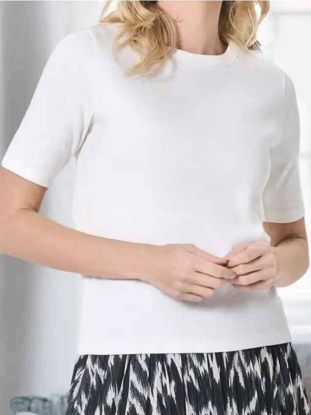 Maglietta a maniche corte - panna