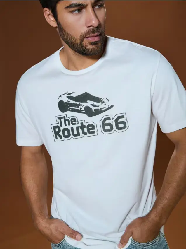 Maglietta a maniche corte - panna