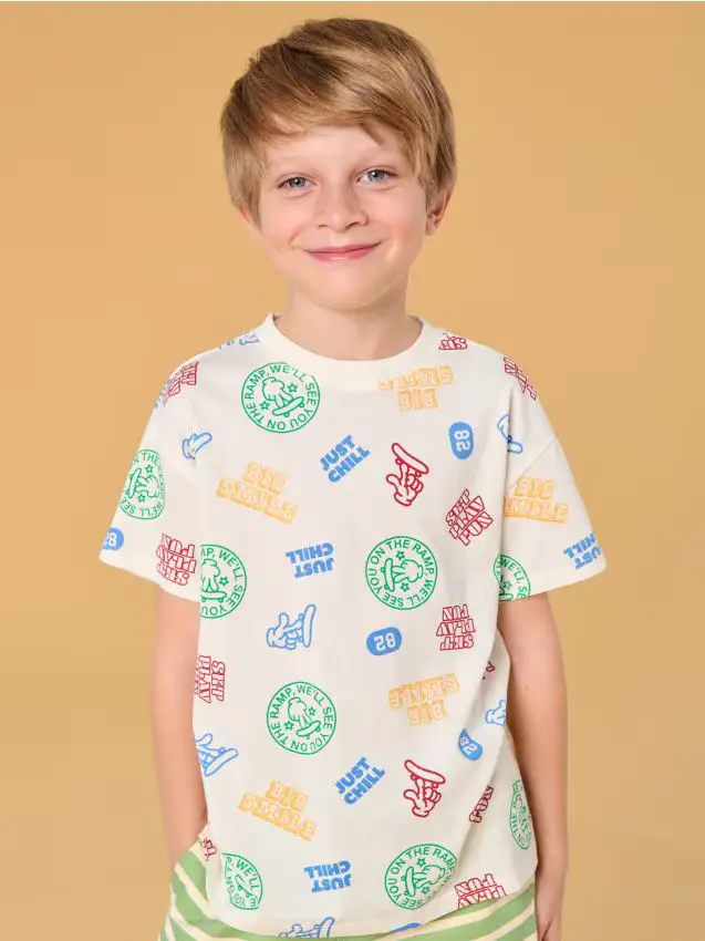 Maglietta a maniche corte - panna