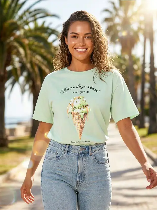 Maglietta a maniche corte - verde pallido