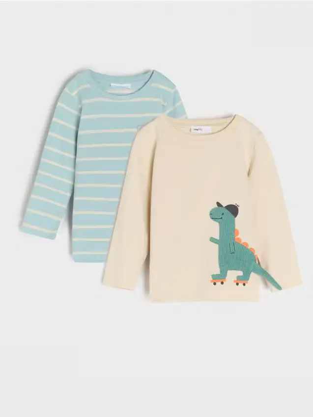 Maglietta a maniche lunghe 2 pack - panna