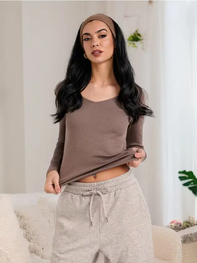 Maglietta a maniche lunghe - caffè Caffè