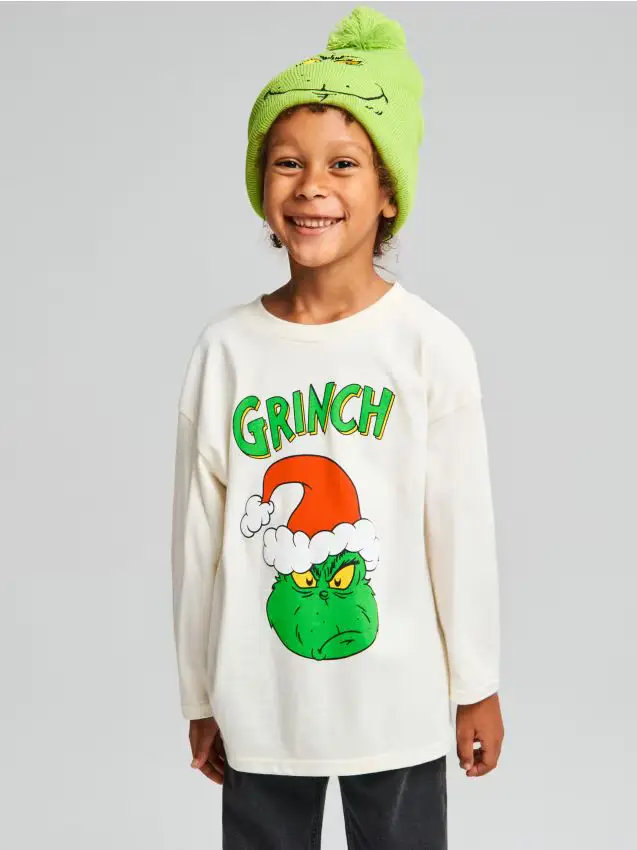 Maglietta a maniche lunghe Grinch - panna