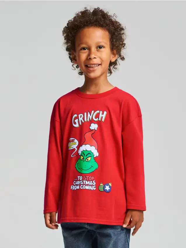 Maglietta a maniche lunghe Grinch - rosso