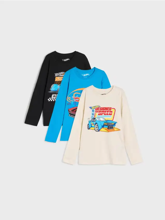 Maglietta a maniche lunghe in cotone Hot Wheels 3 pack - multicolor