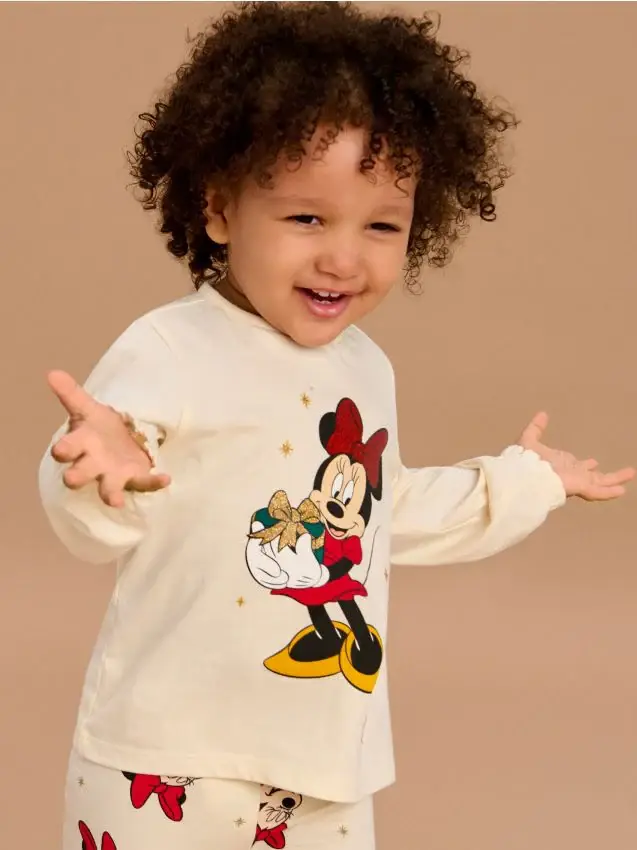 Maglietta a maniche lunghe Minnie Mouse - panna