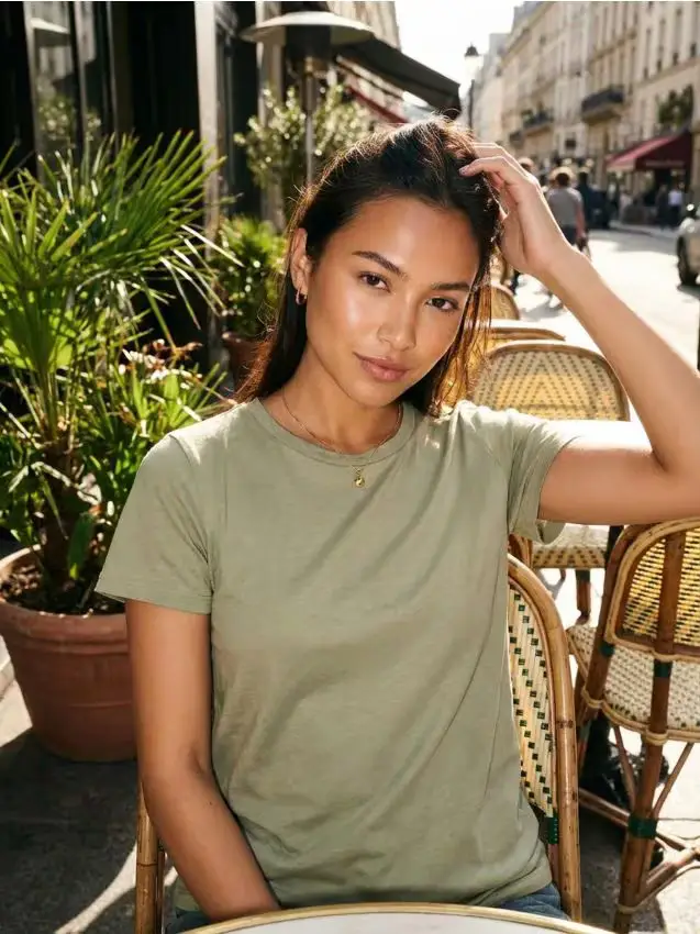 Maglietta basic - verde oliva caldo