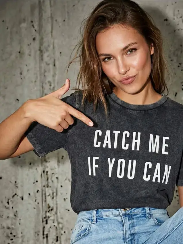 Maglietta con effetto slavato - grigio