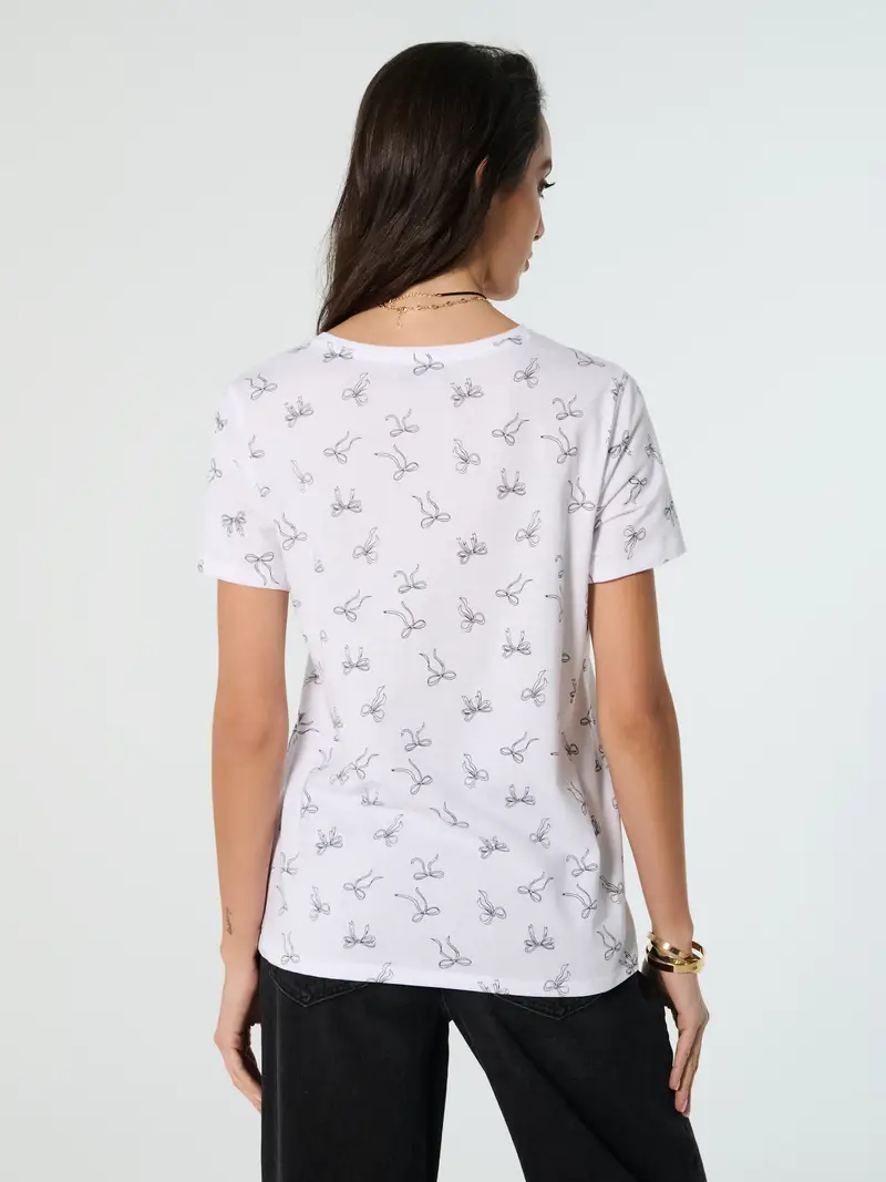 Maglietta con motivo all-over - bianco miniatura 3