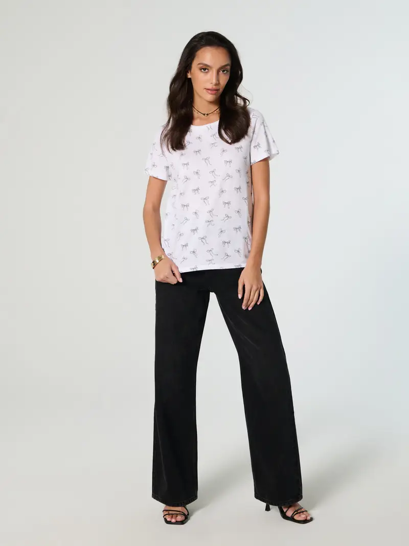 Maglietta con motivo all-over - bianco miniatura 4