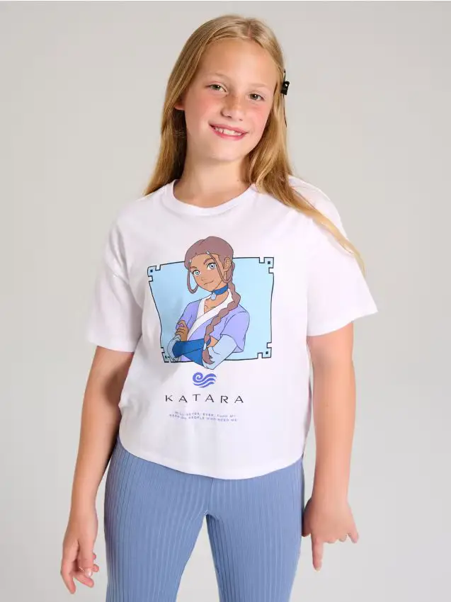 Maglietta con stampa Avatar The Last Airbender, Katara - bianco