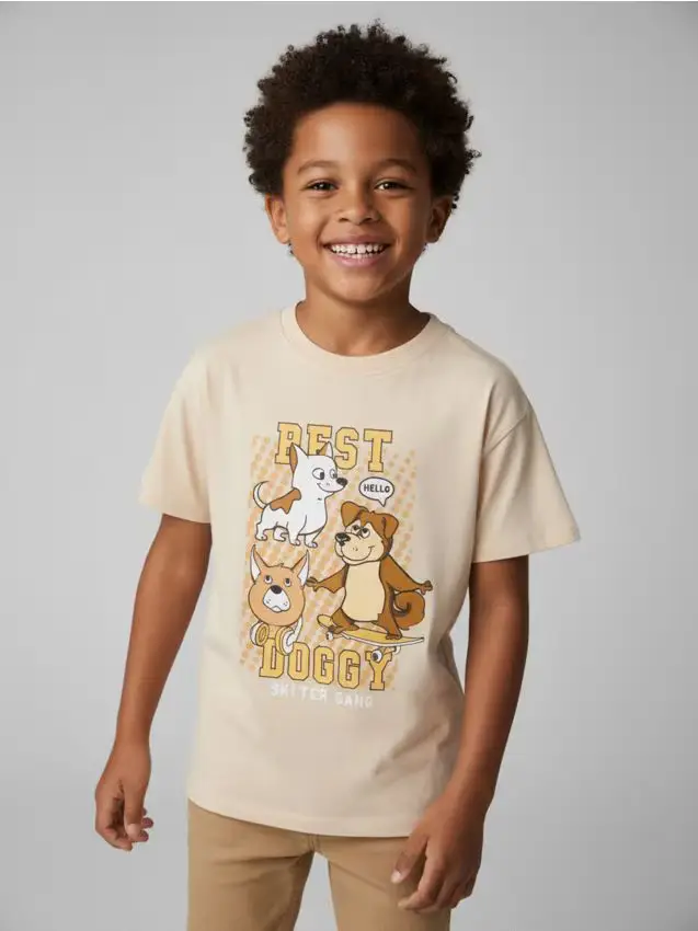 Maglietta con stampa - beige