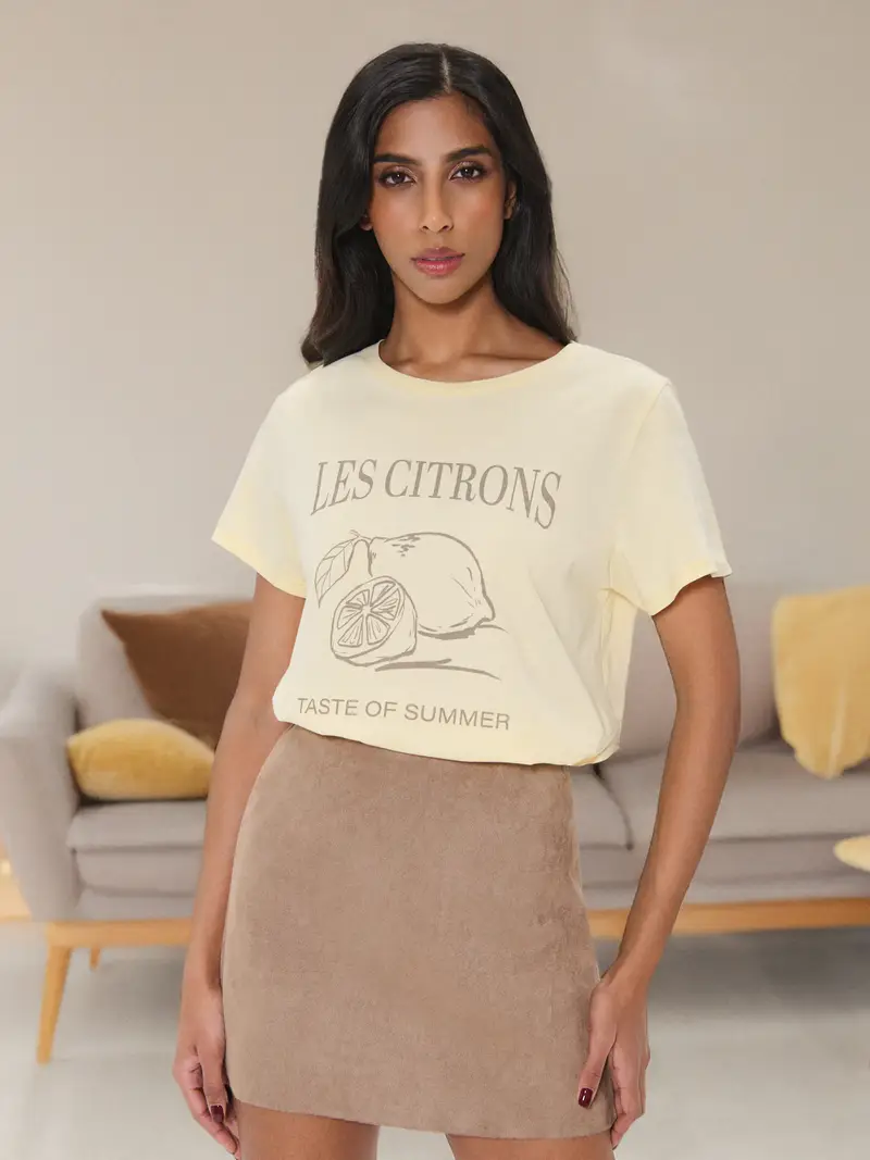 Maglietta con stampa - giallo chiaro miniatura 5