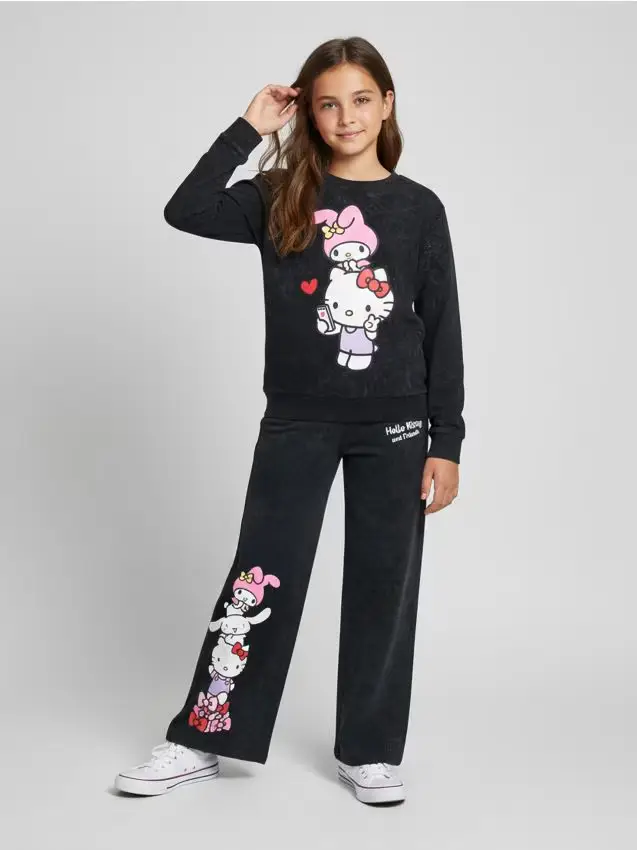 Maglietta con stampa Hello Kitty - nero