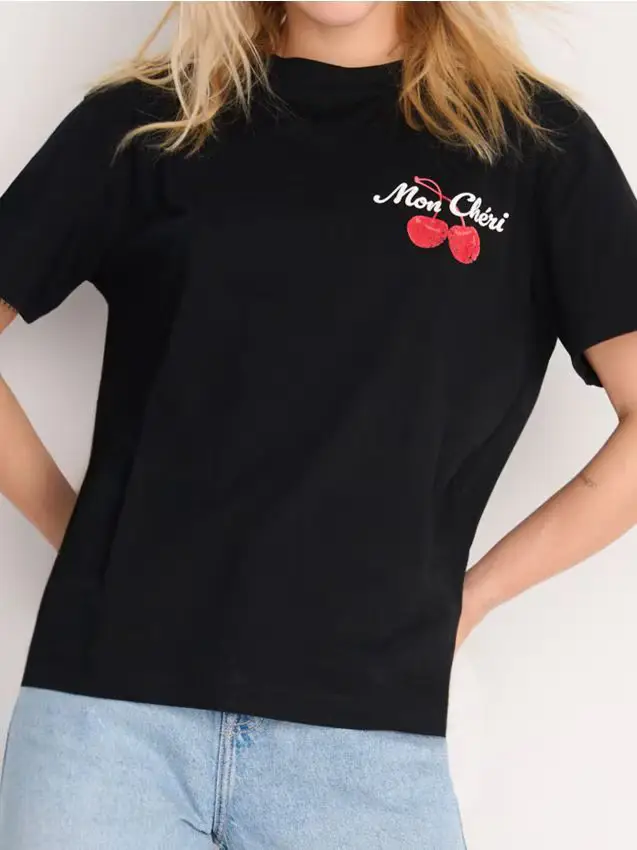 Maglietta con stampa - nero