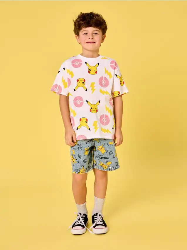 Maglietta con stampa Pokémon - panna