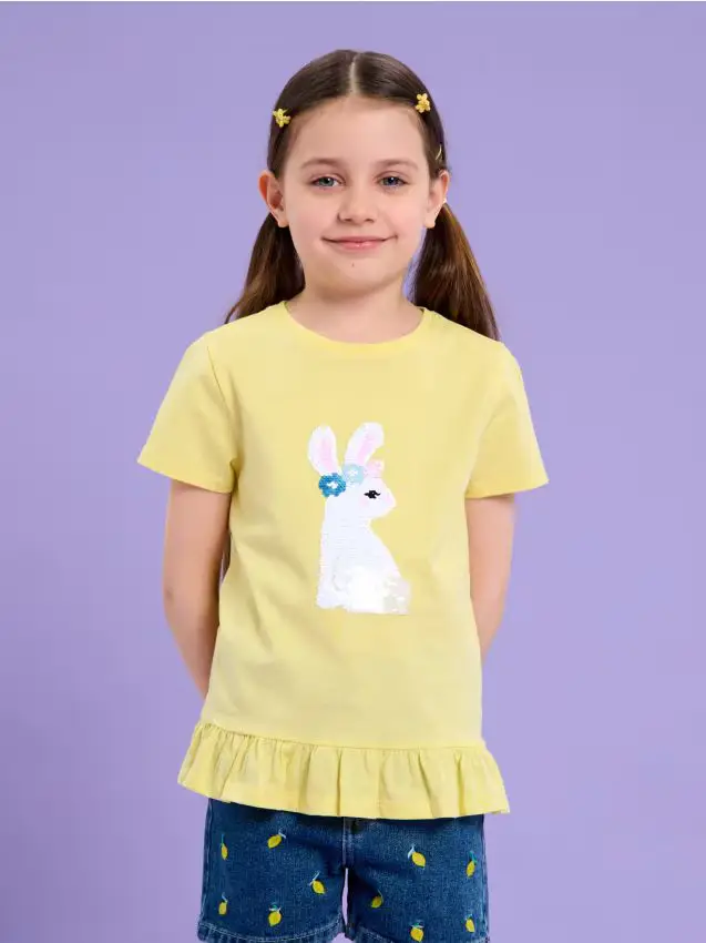 Maglietta con volant - giallo