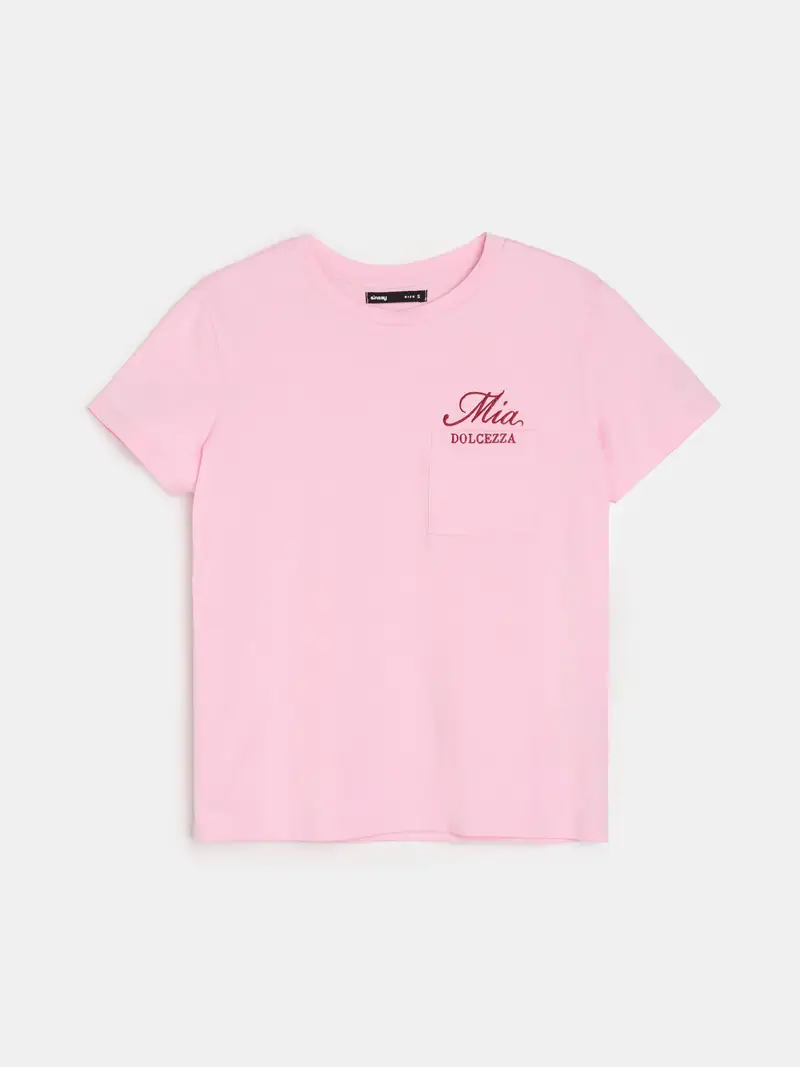 Maglietta di cotone con testo ricamato - begonia miniatura 5