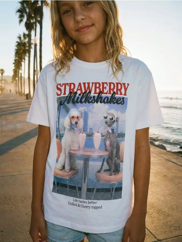 Maglietta in cotone a maniche corte - bianco