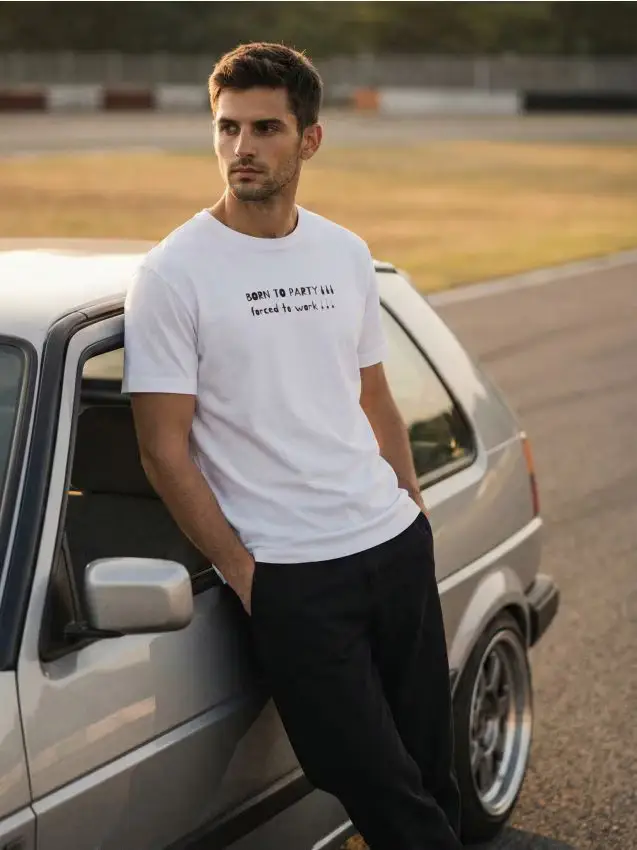 Maglietta in cotone a maniche corte - bianco