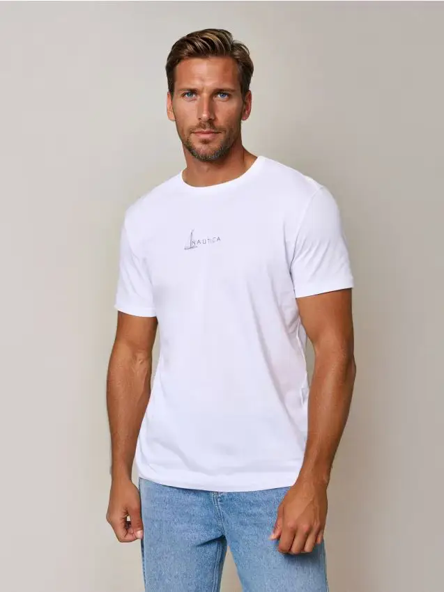 Maglietta in cotone a maniche corte - bianco