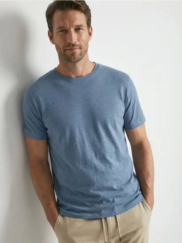 Maglietta in cotone a maniche corte - blu