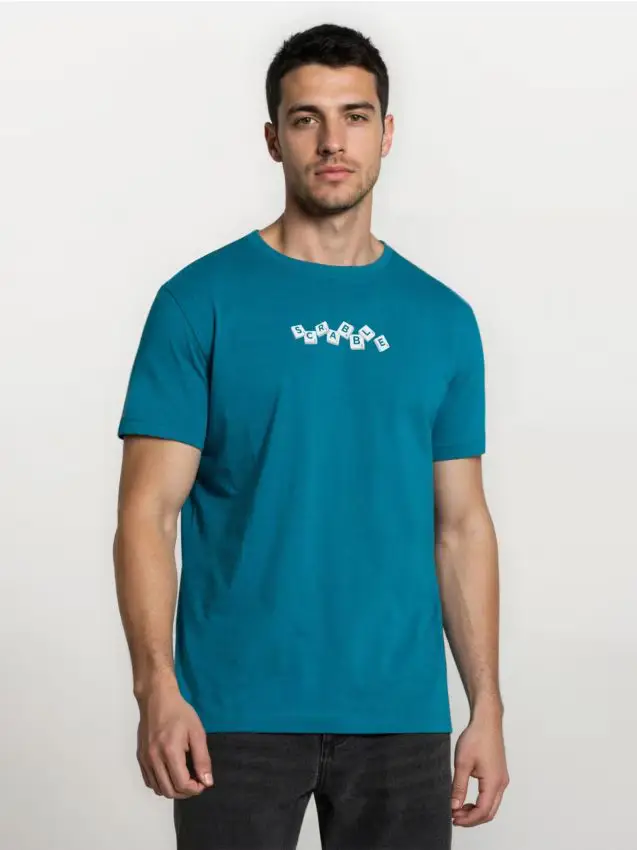 Maglietta in cotone a maniche corte - blu