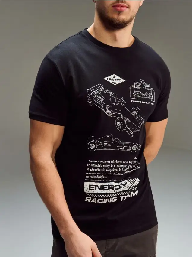 Maglietta in cotone a maniche corte - nero