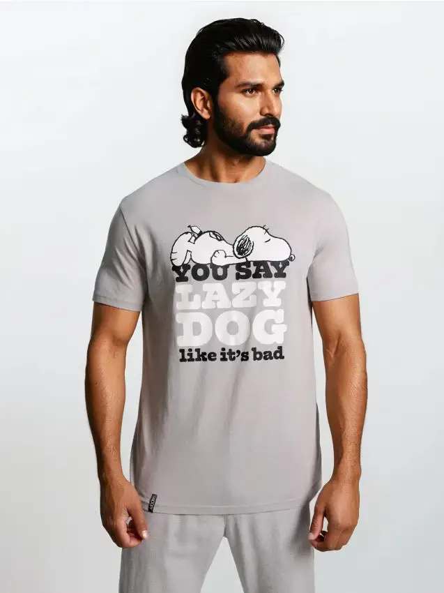 Maglietta in cotone a maniche corte Peanuts - grigio chiaro