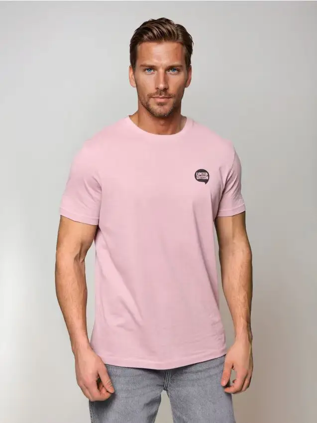 Maglietta in cotone a maniche corte - rosa pastello