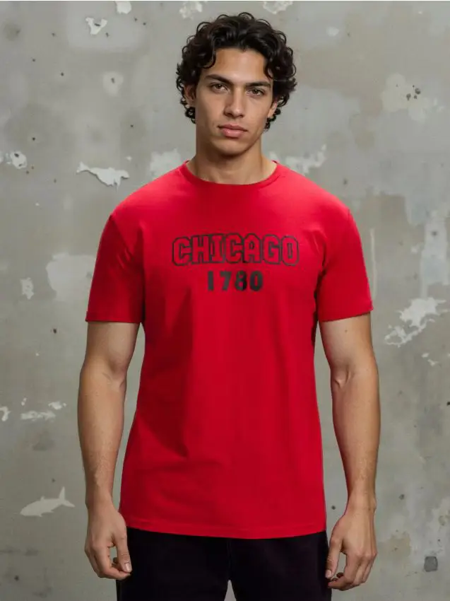 Maglietta in cotone a maniche corte - rosso