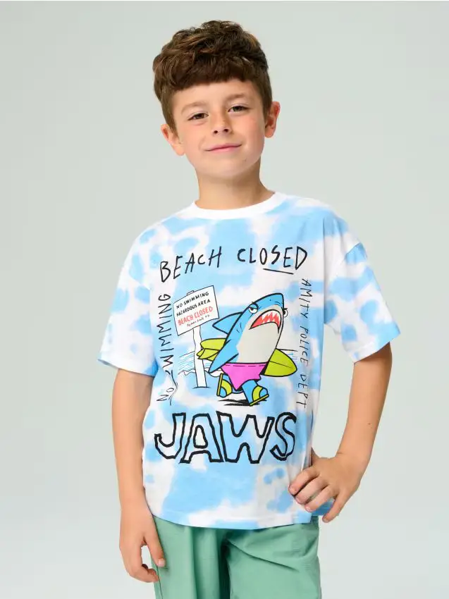 Maglietta Jaws - blu pallido