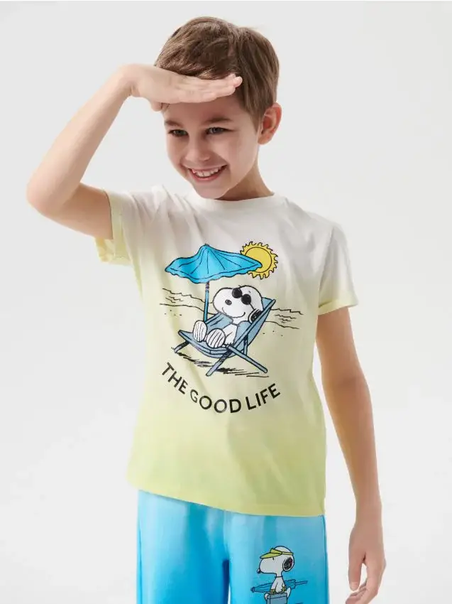 Maglietta Peanuts - verde-giallo