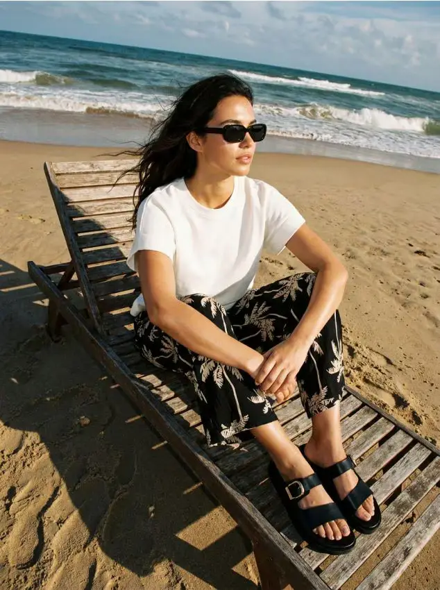 Maglietta semplice a maniche corte - panna