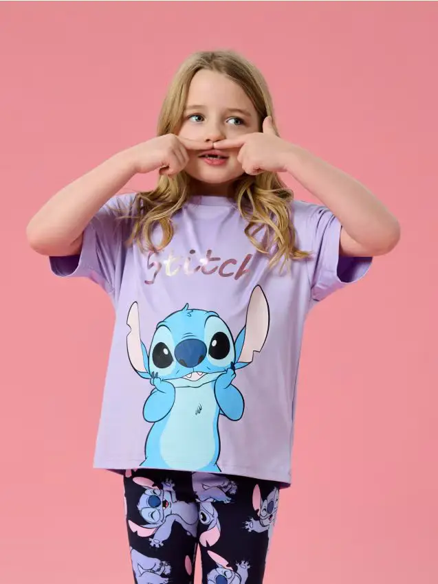 Maglietta sportiva Lilo & Stitch - lavanda