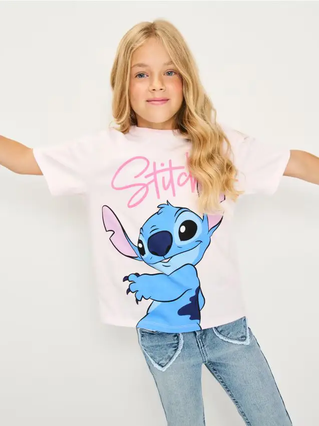 Maglietta Stitch - rosa pastello
