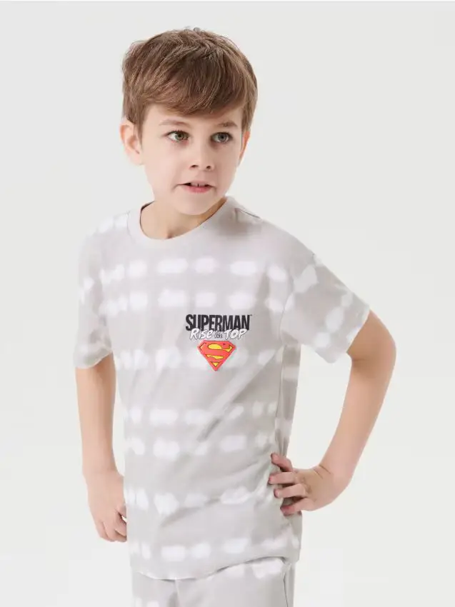 Maglietta tie-dye Superman - panna