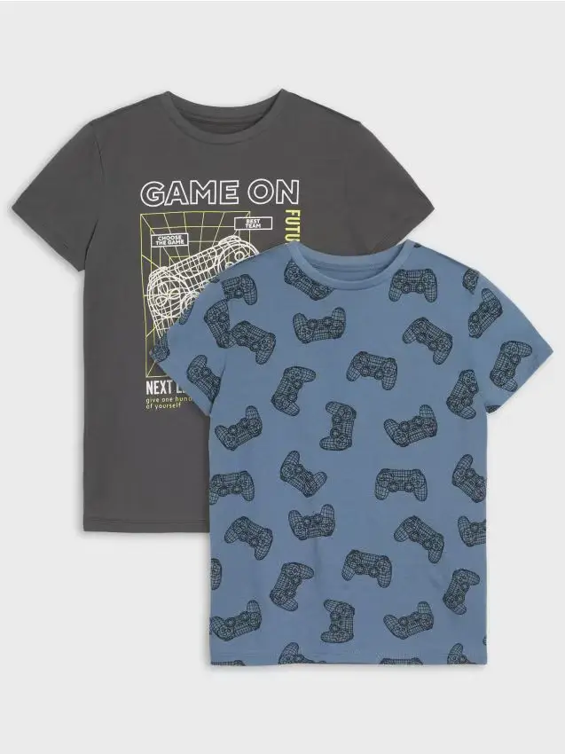 Magliette con stampa, confezione da 2 pezzi - grigio scuro