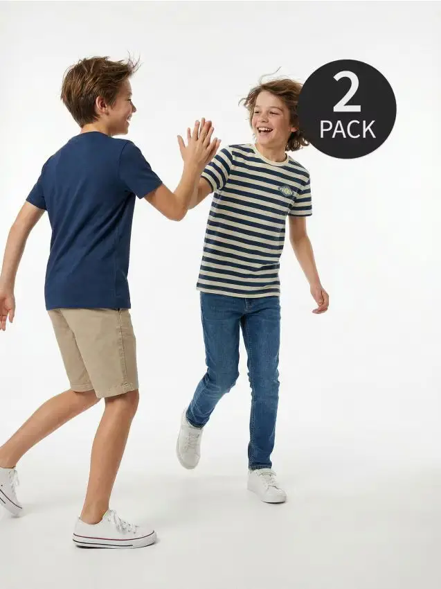 Magliette di cotone 2 pack - panna