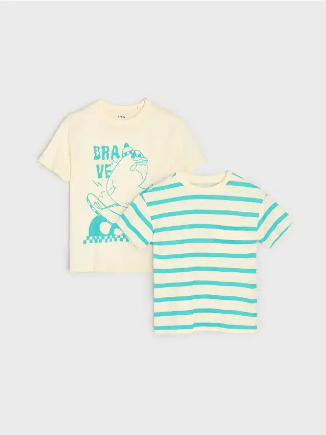 Magliette di cotone 2 pack - panna