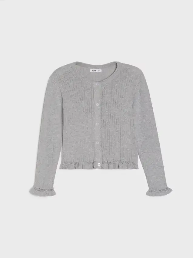 Maglione a costine - grigio chiaro