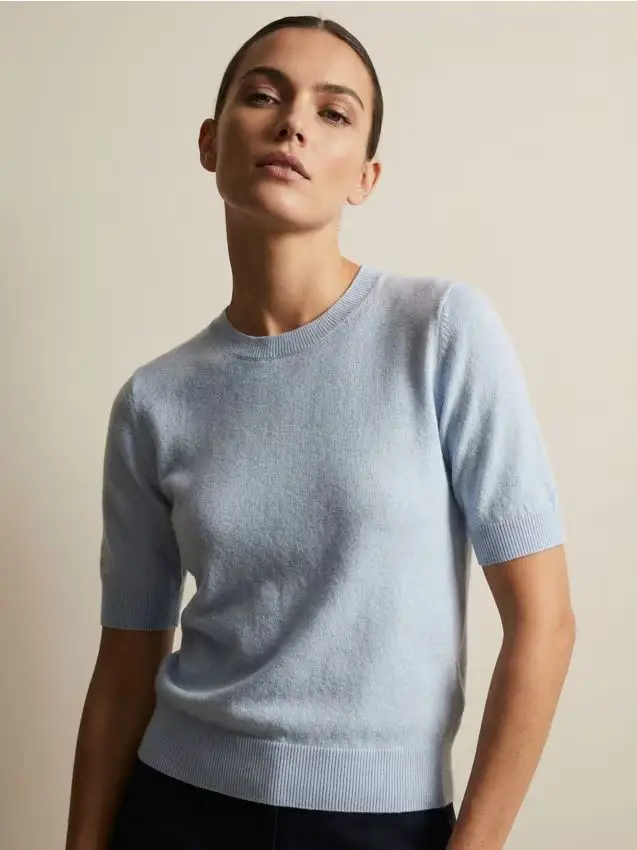 Maglione a maniche corte - azzurro